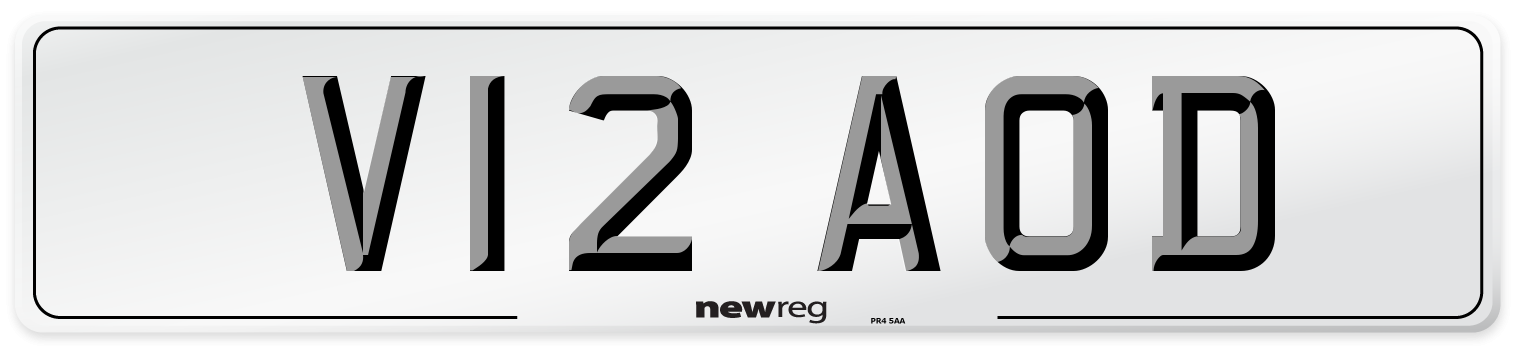 V12 AOD Number Plate from New Reg